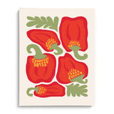 Red Bell Peppers Illustration Wall Art